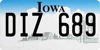 IA license plate DIZ689