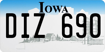 IA license plate DIZ690