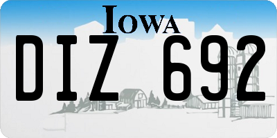 IA license plate DIZ692