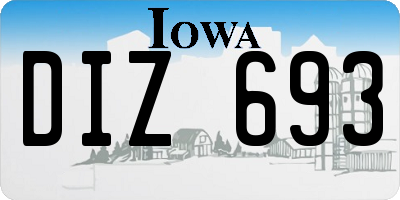 IA license plate DIZ693