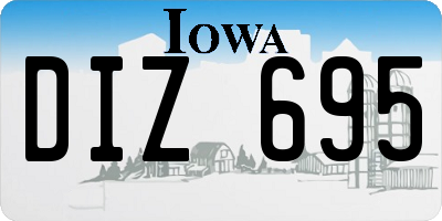 IA license plate DIZ695
