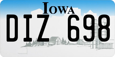 IA license plate DIZ698