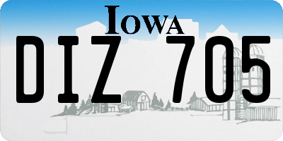 IA license plate DIZ705