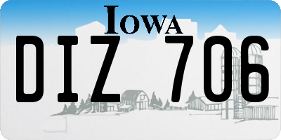 IA license plate DIZ706