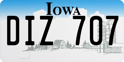 IA license plate DIZ707