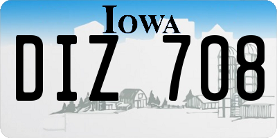 IA license plate DIZ708