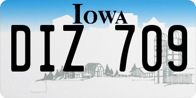 IA license plate DIZ709