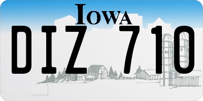 IA license plate DIZ710
