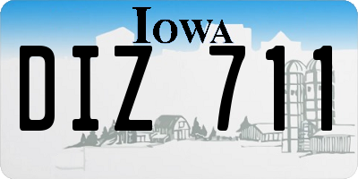 IA license plate DIZ711