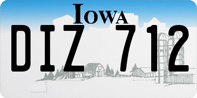 IA license plate DIZ712