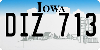 IA license plate DIZ713