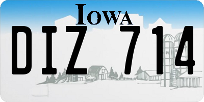 IA license plate DIZ714