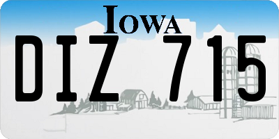 IA license plate DIZ715