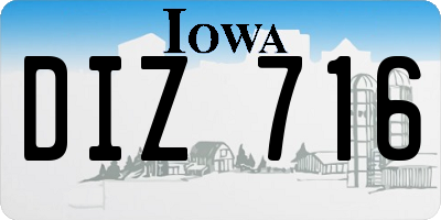 IA license plate DIZ716