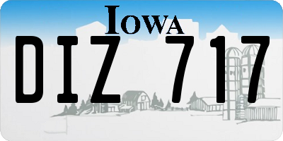 IA license plate DIZ717