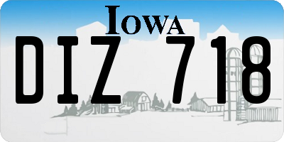 IA license plate DIZ718