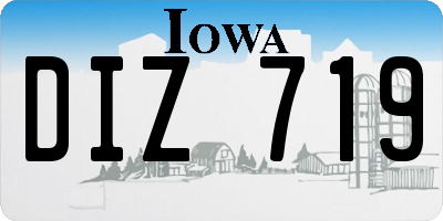 IA license plate DIZ719