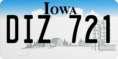 IA license plate DIZ721
