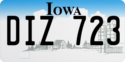 IA license plate DIZ723