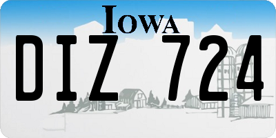 IA license plate DIZ724