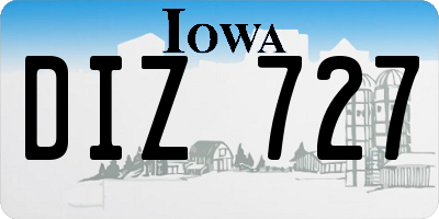 IA license plate DIZ727