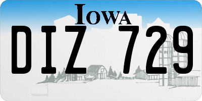 IA license plate DIZ729