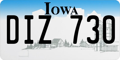 IA license plate DIZ730