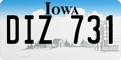 IA license plate DIZ731