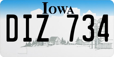 IA license plate DIZ734