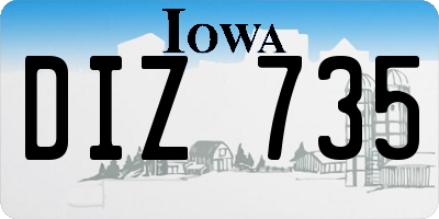 IA license plate DIZ735