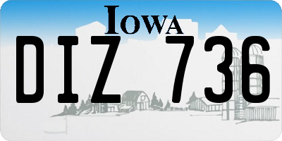 IA license plate DIZ736