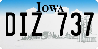 IA license plate DIZ737