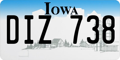 IA license plate DIZ738