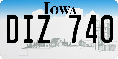IA license plate DIZ740