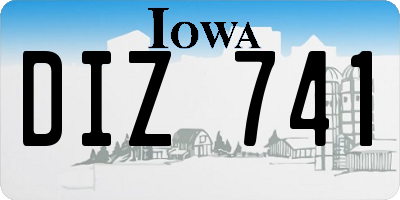 IA license plate DIZ741
