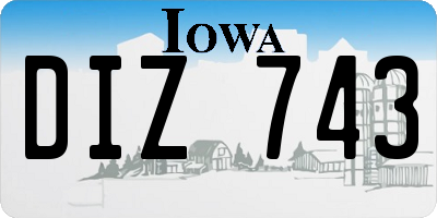 IA license plate DIZ743