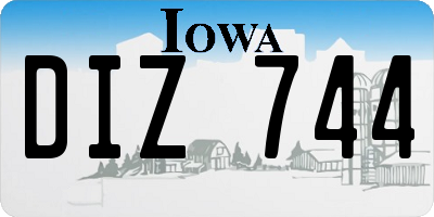 IA license plate DIZ744