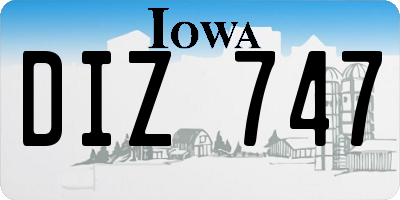 IA license plate DIZ747