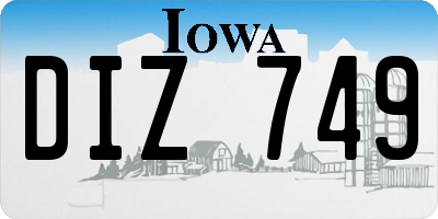 IA license plate DIZ749
