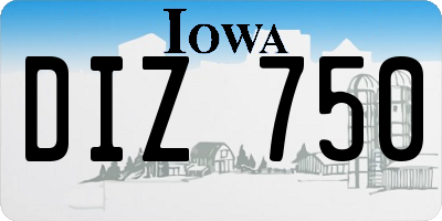 IA license plate DIZ750