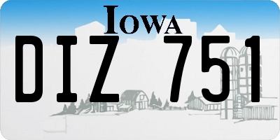 IA license plate DIZ751