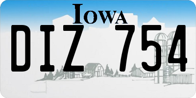IA license plate DIZ754