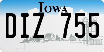 IA license plate DIZ755