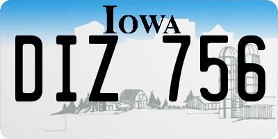 IA license plate DIZ756