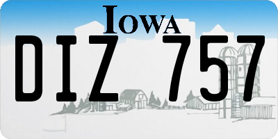 IA license plate DIZ757