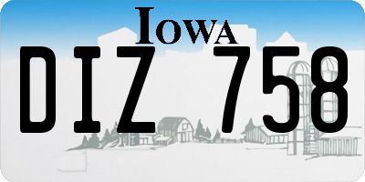 IA license plate DIZ758