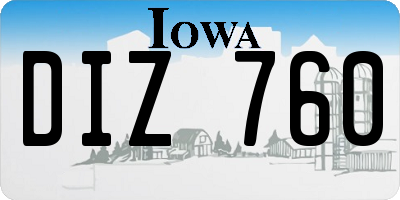 IA license plate DIZ760