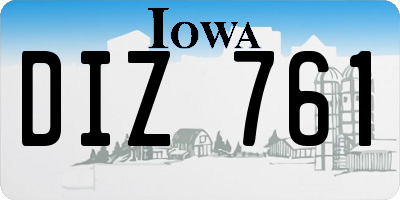 IA license plate DIZ761