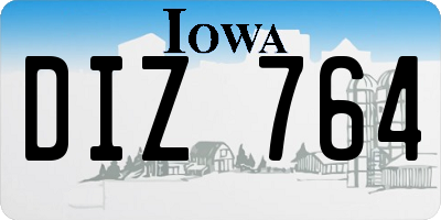 IA license plate DIZ764