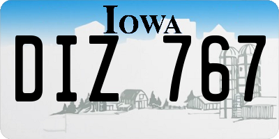 IA license plate DIZ767